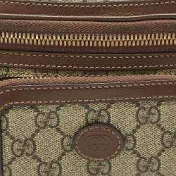 Pre Owned Gucci Brown/Beige GG Supreme Canvas Interlocking G Belt Bag