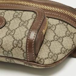Pre Owned Gucci Brown/Beige GG Supreme Canvas Interlocking G Belt Bag