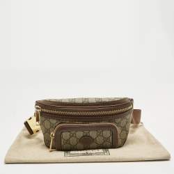 Pre Owned Gucci Brown/Beige GG Supreme Canvas Interlocking G Belt Bag