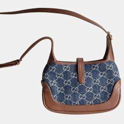 Pre Owned Gucci Jackie 1961 Denim Shoulder Bag