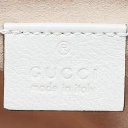 Pre Owned Gucci Off White Leather Mini Diana Tote