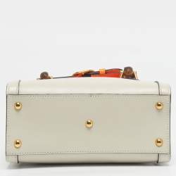 Pre Owned Gucci Off White Leather Mini Diana Tote