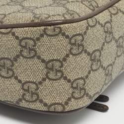 Pre Owned Gucci /BrownBeige GG Supreme Canvas Small Ophidia Shoulder Bag