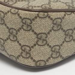 Pre Owned Gucci /BrownBeige GG Supreme Canvas Small Ophidia Shoulder Bag