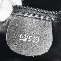 Pre Owned Gucci Black GG Bamboo Shoulder Bag