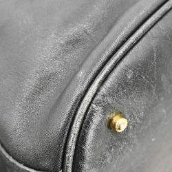 Pre Owned Gucci Black GG Bamboo Shoulder Bag