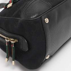 Pre Owned Gucci Black GG Nylon and Leather Princy Boston Bag