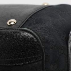 Pre Owned Gucci Black GG Nylon and Leather Princy Boston Bag