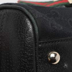 Pre Owned Gucci Black GG Nylon and Leather Princy Boston Bag