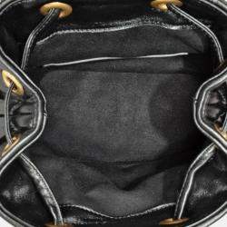 Pre Owned Gucci Gg Marmont Quilted Mini Backpack Leather Black