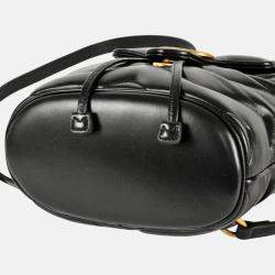 Pre Owned Gucci Gg Marmont Quilted Mini Backpack Leather Black