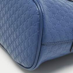 Pre Owned Gucci Blue Microguccissima Leather Mini Nice Dome Bag