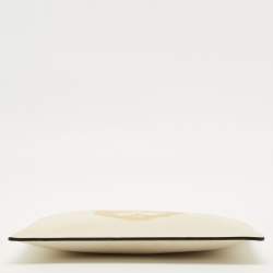 Pre Owned Gucci Ivory Leather Garden Cat Zip Pouch