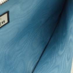 Pre Owned Gucci Ivory Leather Garden Cat Zip Pouch