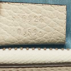 Pre Owned Gucci Ivory Leather Garden Cat Zip Pouch