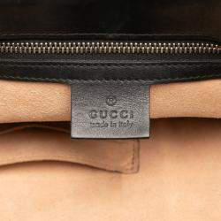 Pre Owned Gucci Black Large Calfskin Dionysus Web Top Handle Bag