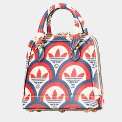 Pre Owned Gucci Red Adidas Mini Leather Horsebit 1955 Top Handle Bag