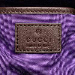 Pre Owned Gucci Beige Brown GG Supreme Ophidia Virgo Top Handle Bag