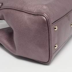 Pre Owned Gucci Metallic Purple Leather Small Soho Working Tote