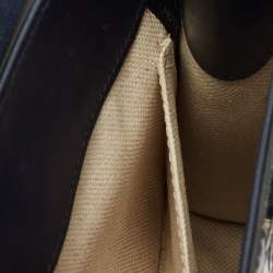 Pre Owned Gucci Navy Blue Guccissima Patent Leather Small Emily Chain Shoulder Bag