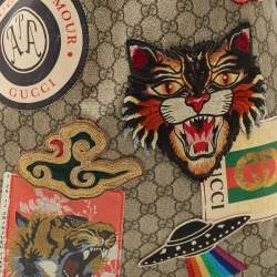 Pre Owned Gucci Brown/Beige GG Supreme Canvas Patchwork Drawstring Convertible Tote/Backpack