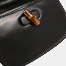 Pre Owned Gucci Black Bamboo 2way Handbag