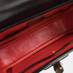 Pre Owned Gucci Black Bamboo 2way Handbag