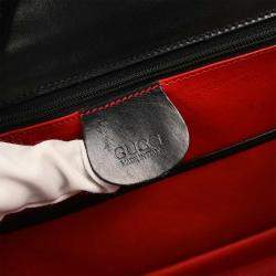 Pre Owned Gucci Black Bamboo 2way Handbag