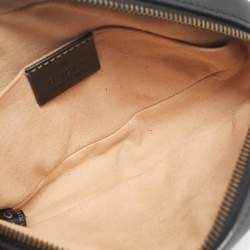 Pre Owned Gucci Black Matelassé Leather GG Marmont Belt Bag