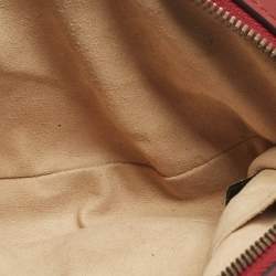 Pre Owned Gucci Red Matelassé Leather GG Marmont Belt Bag