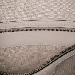 Pre Owned Gucci White Medium Calfskin Web Bauletto Top Handle Bag