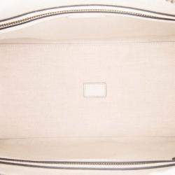 Pre Owned Gucci White Medium Calfskin Web Bauletto Top Handle Bag