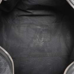 Pre Owned Gucci Black Soft GG Supreme Canvas and Leather Carry On Duffel Bag