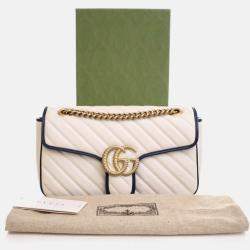 Pre Owned Gucci Small Calfskin Torchon GG Marmont Shoulder Bag
