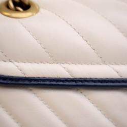 Pre Owned Gucci Small Calfskin Torchon GG Marmont Shoulder Bag