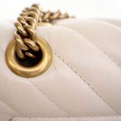 Pre Owned Gucci Small Calfskin Torchon GG Marmont Shoulder Bag