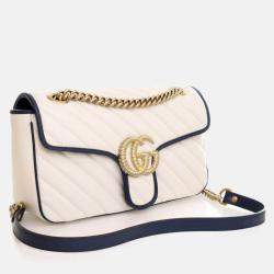 Pre Owned Gucci Small Calfskin Torchon GG Marmont Shoulder Bag