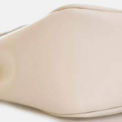 Pre Owned Gucci Mini White Calfskin Marmont Shoulder Bag