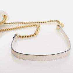 Pre Owned Gucci Mini White Calfskin Marmont Shoulder Bag
