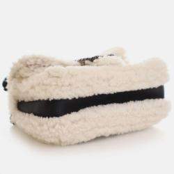 Pre Owned Gucci Mini Beige/Black Calf Leather Shearling Dionysus Top Handle