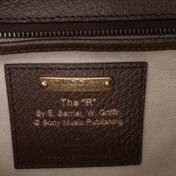 Pre Owned Gucci Beige Brown 100th Anniversary Medium Canvas 1947 Bamboo Top Handle Bag