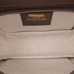 Pre Owned Gucci Beige Brown 100th Anniversary Medium Canvas 1947 Bamboo Top Handle Bag
