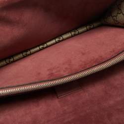 Pre Owned Gucci Old Rose/Beige GG Supreme Canvas and Suede Small Dionysus Blooms Shoulder Bag