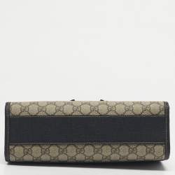 Pre Owned Gucci Kid's Choco Brown/Beige GG Supreme Canvas Lady Bug Tote