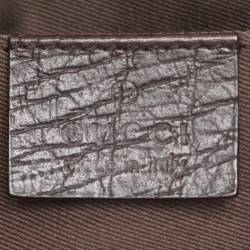 Pre Owned Gucci Beige GG Canvas and Leather Horsebit Chain Clutch