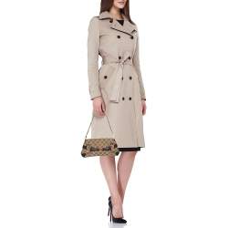 Pre Owned Gucci Beige GG Canvas and Leather Horsebit Chain Clutch