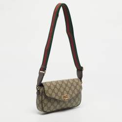 Pre Owned Gucci Beige GG Supreme Canvas Ophidia Pochette