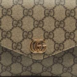 Pre Owned Gucci Beige GG Supreme Canvas Ophidia Pochette