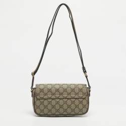 Pre Owned Gucci Beige GG Supreme Canvas Ophidia Pochette