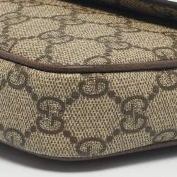 Pre Owned Gucci Beige GG Supreme Canvas Ophidia Pochette